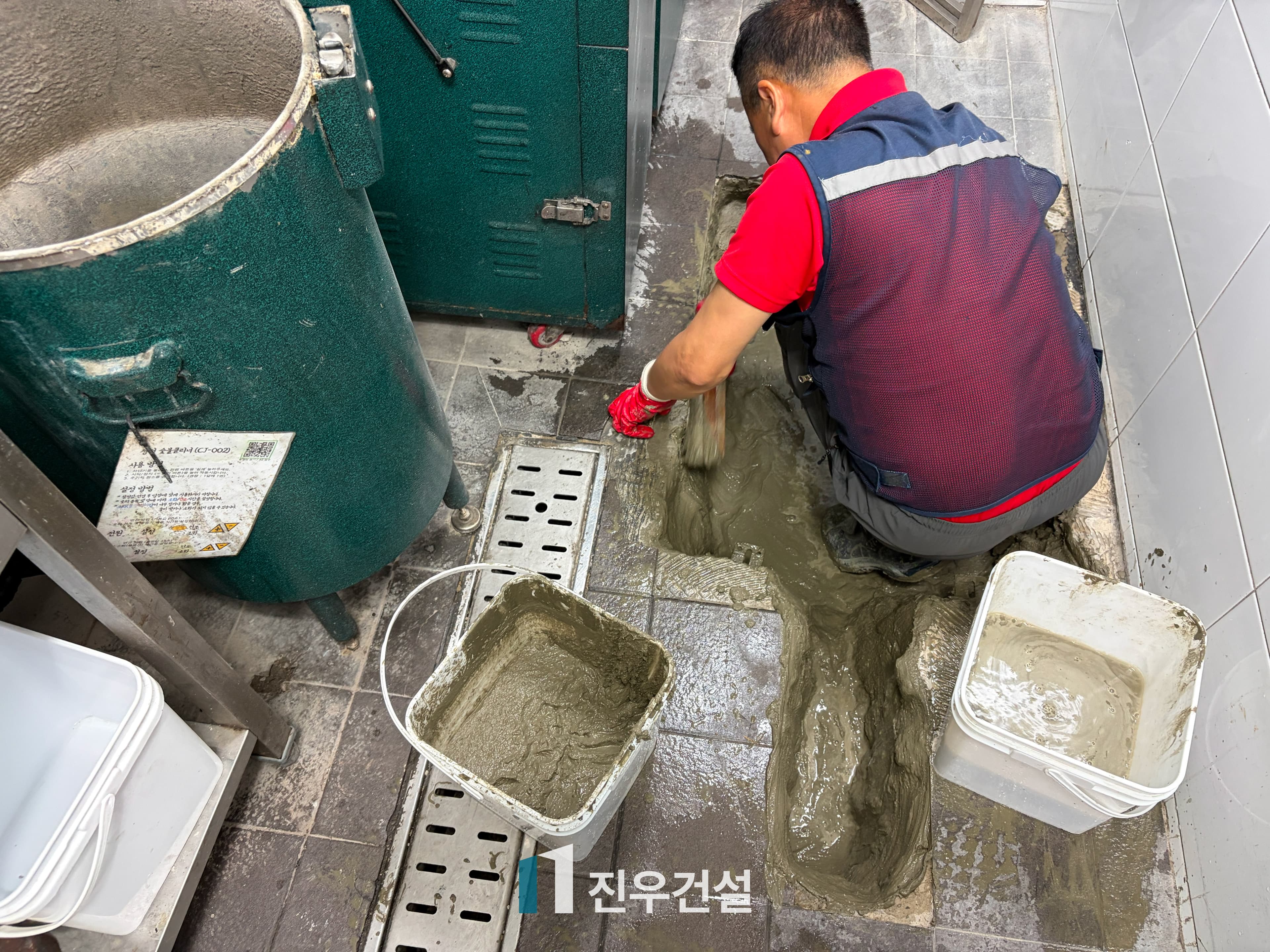 상계동 식당 주방 노후 정화조 철판 덮개 교체 시공 3