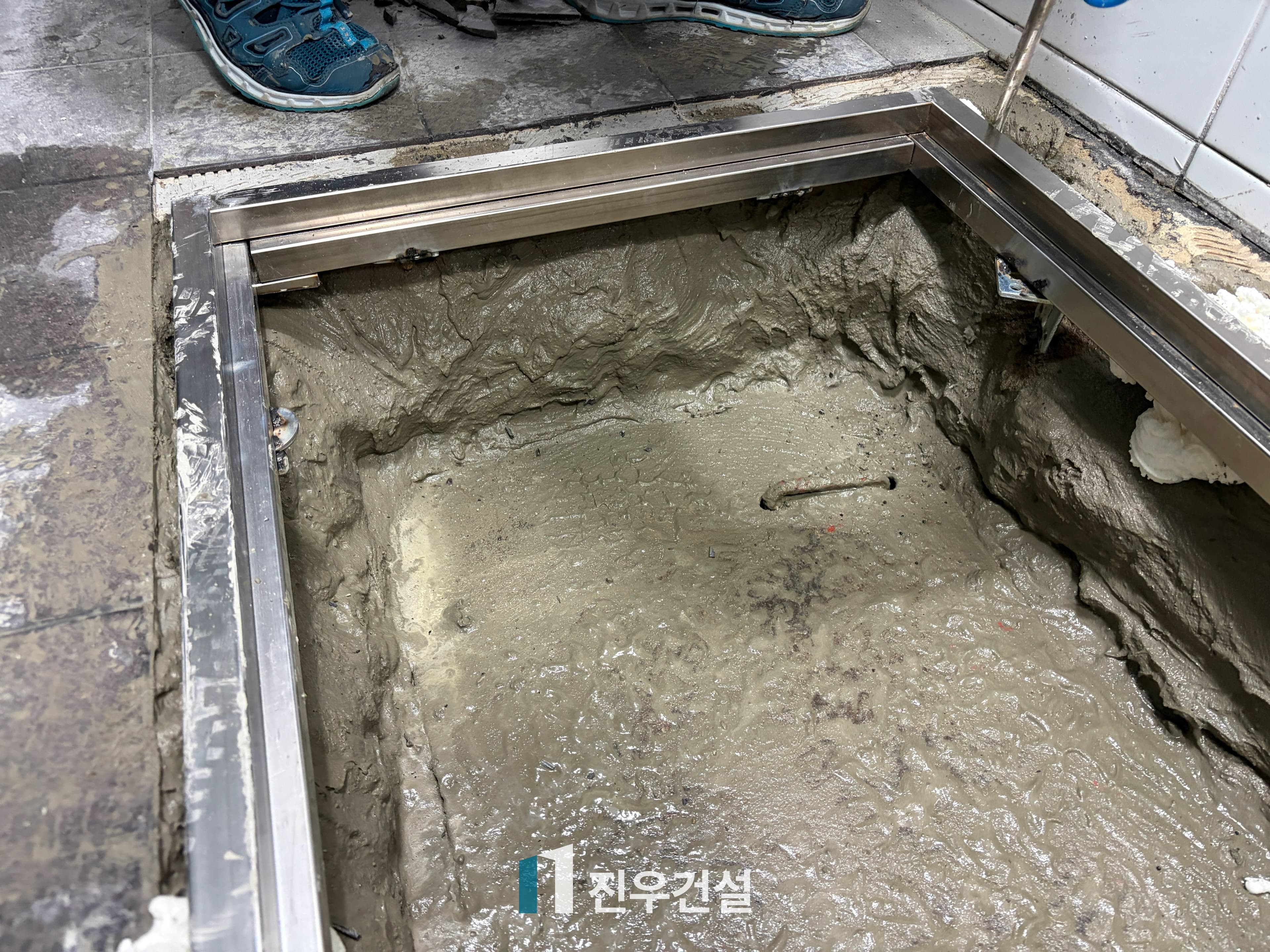 상계동 식당 주방 노후 정화조 철판 덮개 교체 시공 5