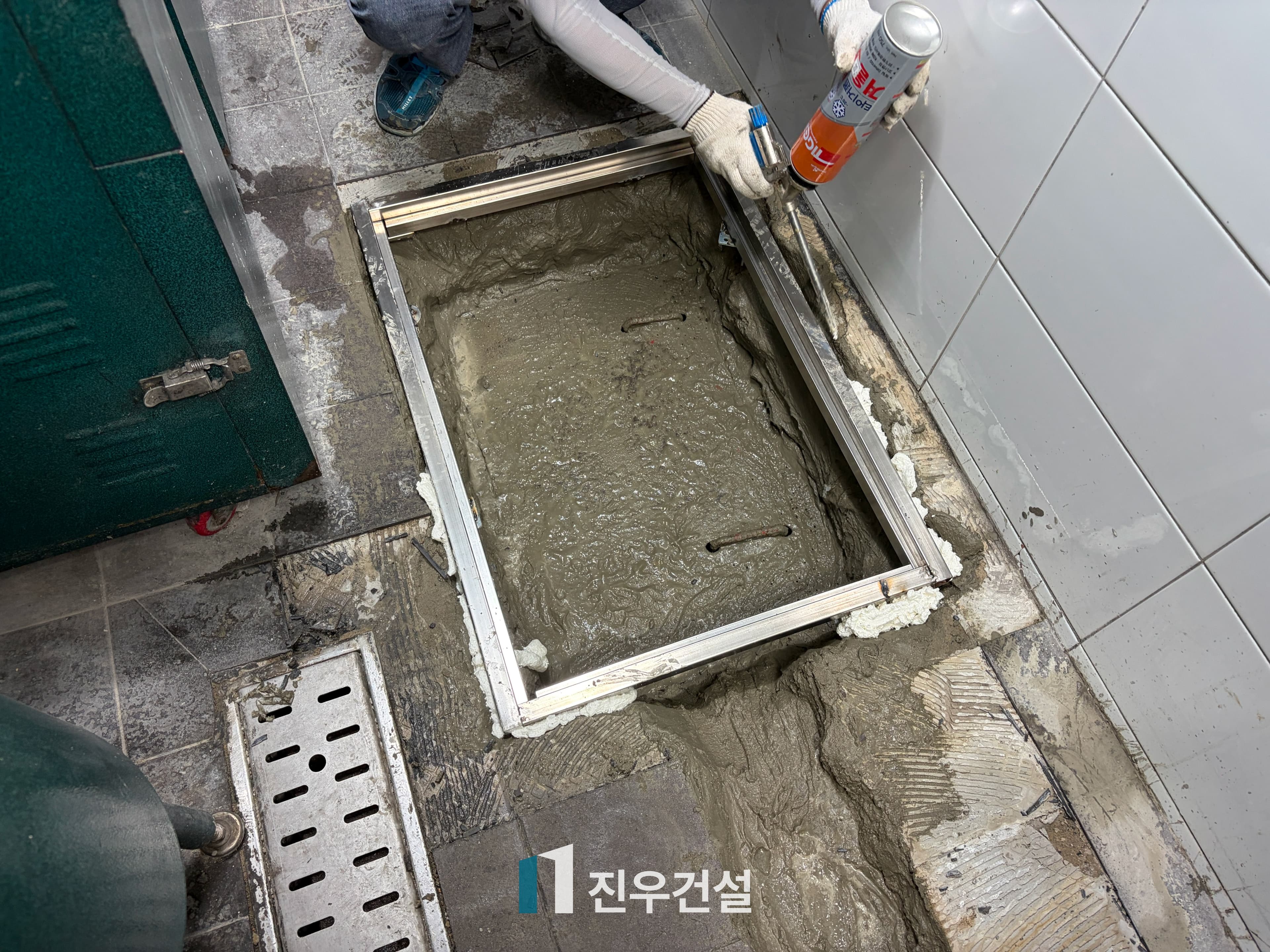 상계동 식당 주방 노후 정화조 철판 덮개 교체 시공 6